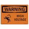 Signmission OSHA Warning Sign, 7" Height, 10" Width, Rigid Plastic, High Voltage, Landscape, WS-P-L-12181 OS-WS-P-710-L-12181 - alternate 1